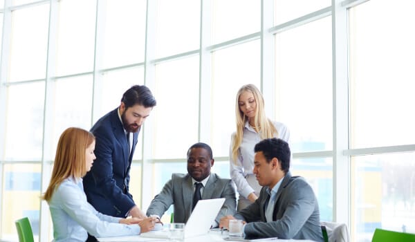 Business people meeting plan analysis